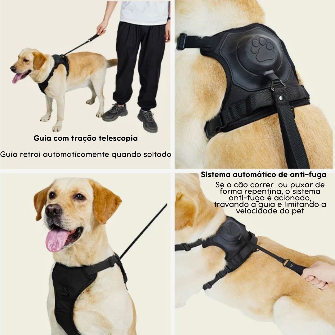 Coleira com Guia Embutida para Pets