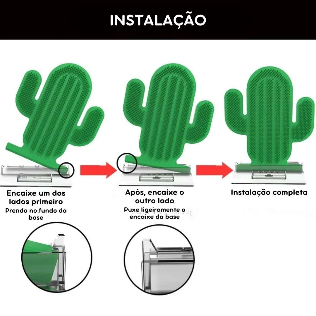 Massageador de Canto Cacto Felino com Catnip