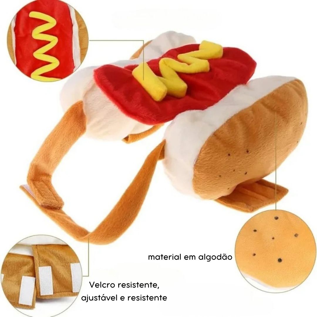 Fantasia de Hot Dog para Cães e Gatos