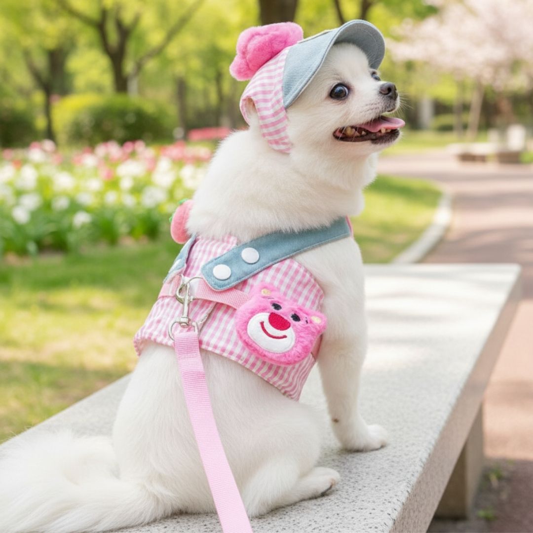 Boné e Peitoral de Luxo para Pets