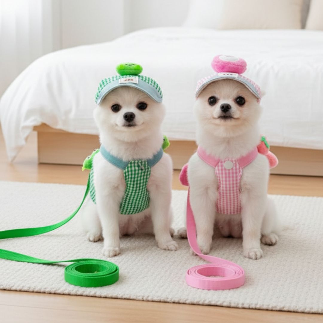 Boné e Peitoral de Luxo para Pets