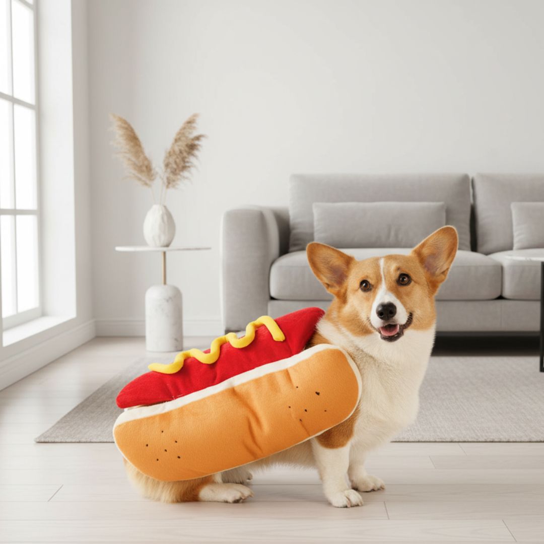 Fantasia de Hot Dog para Cães e Gatos