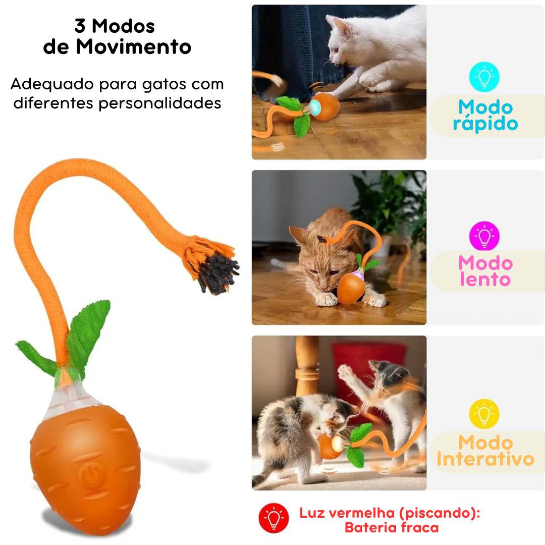 Brinquedo Interativo Recarregável Cenoura para Pets