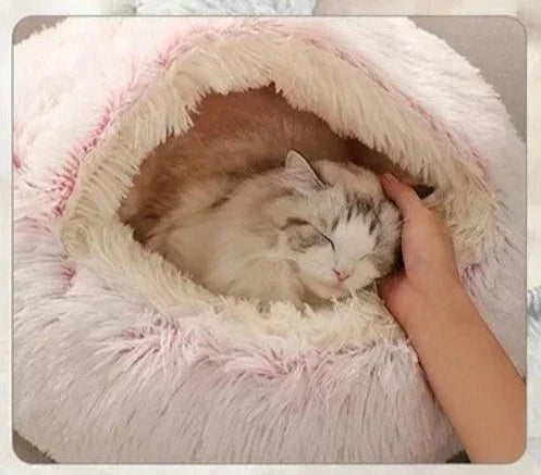 Cama de Pelúcia Quente para Gatos