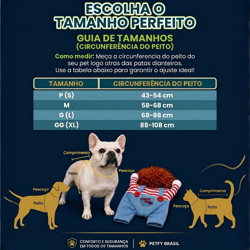 Fantasia Chucky Pet – Cães e Gatos