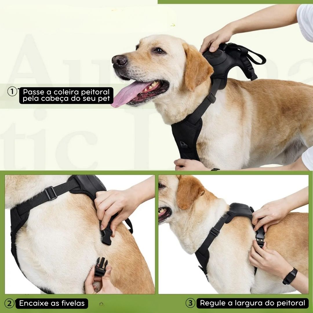 Coleira com Guia Embutida para Pets