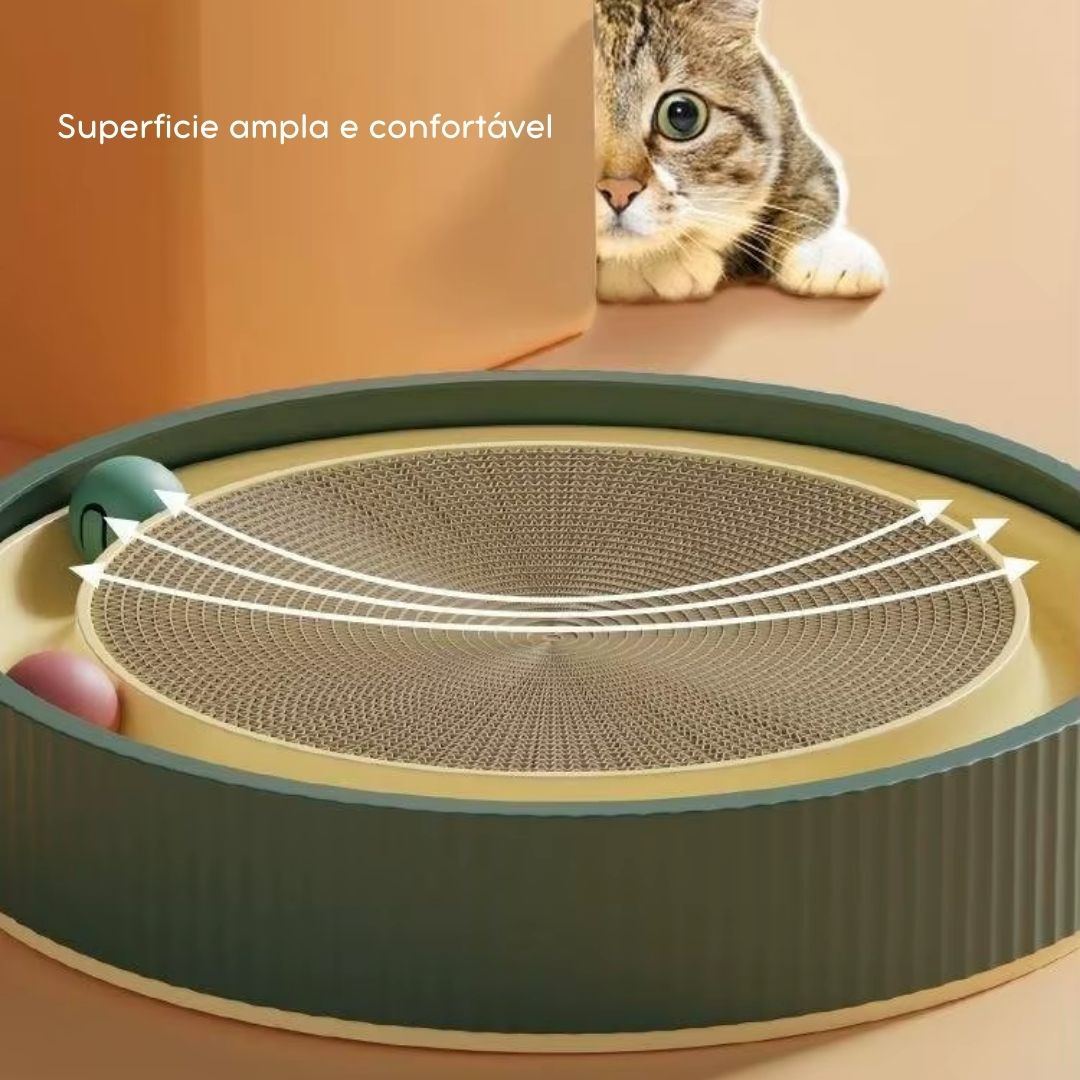 Arranhador Redondo com Cama e Bola para Gatos