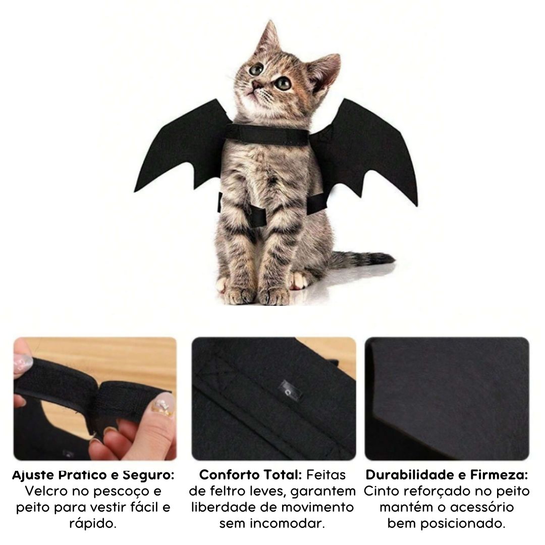 Fantasia de Asas de Morcego para Pets