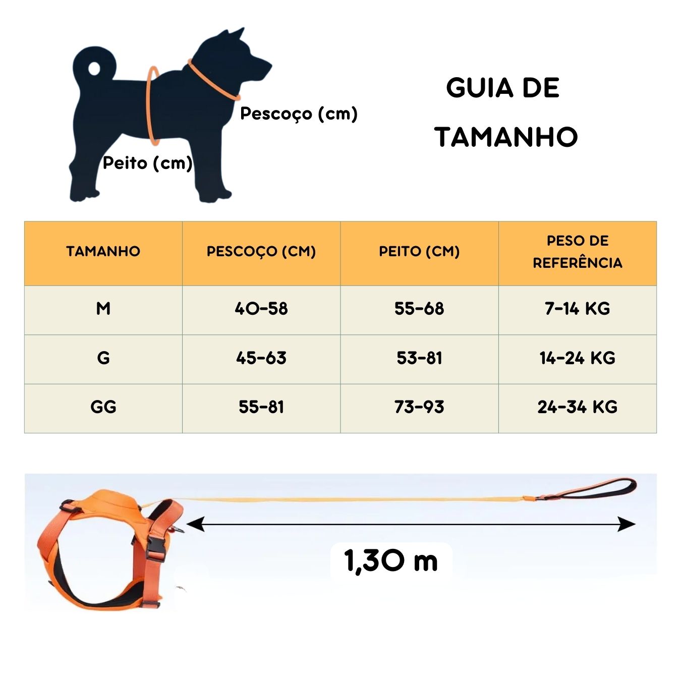Coleira com Guia Embutida para Pets