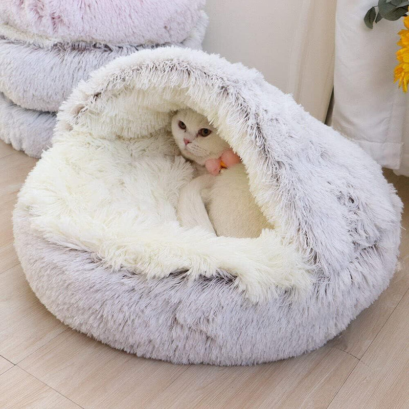 Cama de Pelúcia Quente para Gatos
