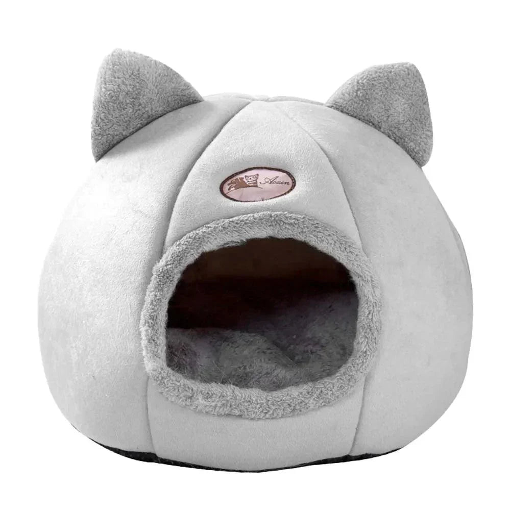 Cama Design de Gato Quente Pelúcia Macia para Gatos