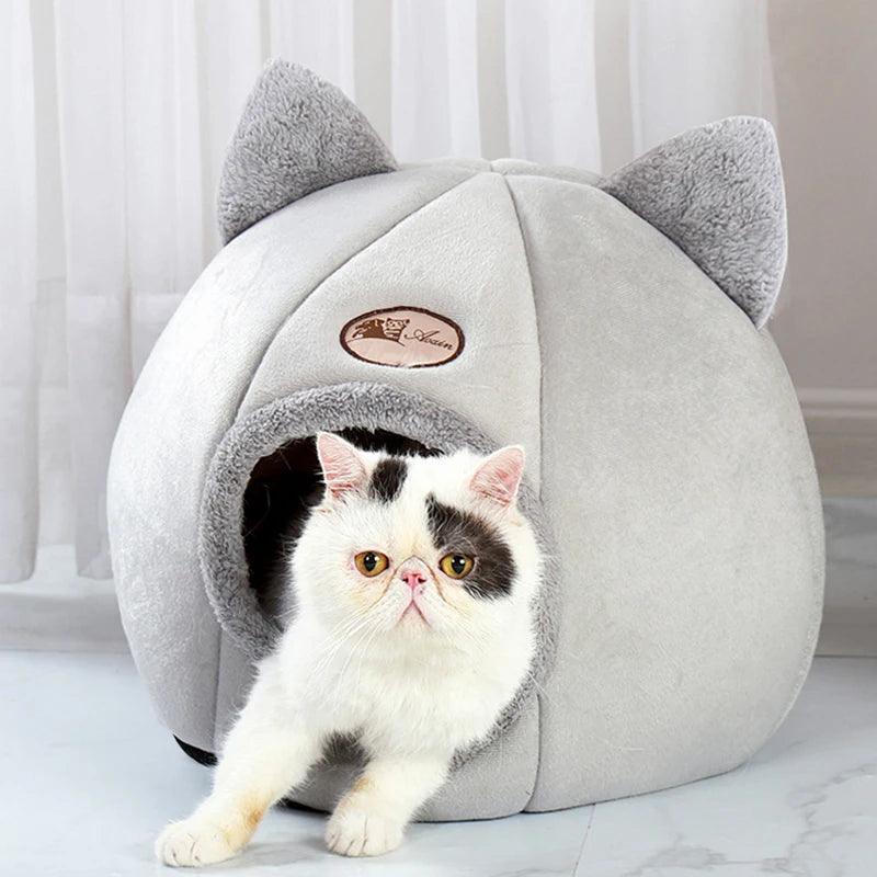 Cama Design de Gato Quente Pelúcia Macia para Gatos